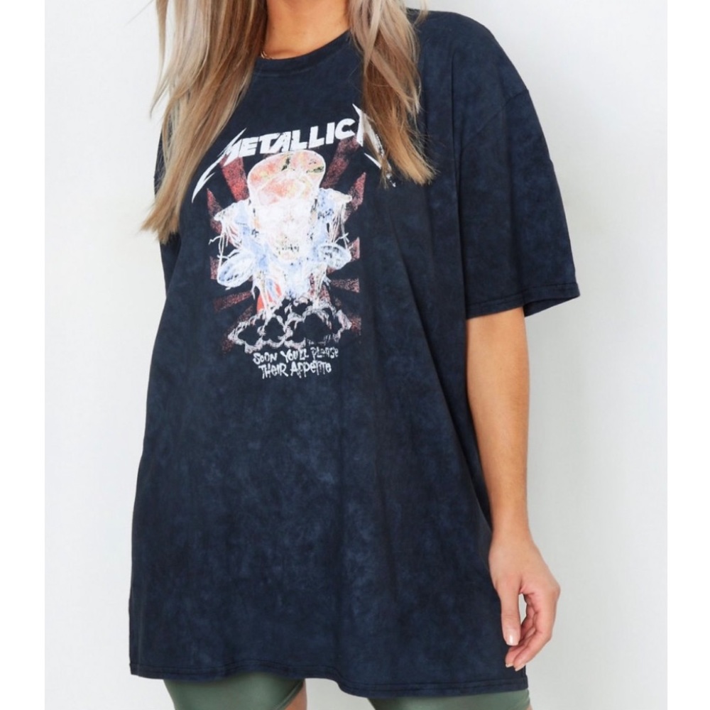 Boohoo Metallica Washed License T-Shirt